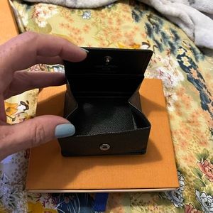 Black epi leather coin purse